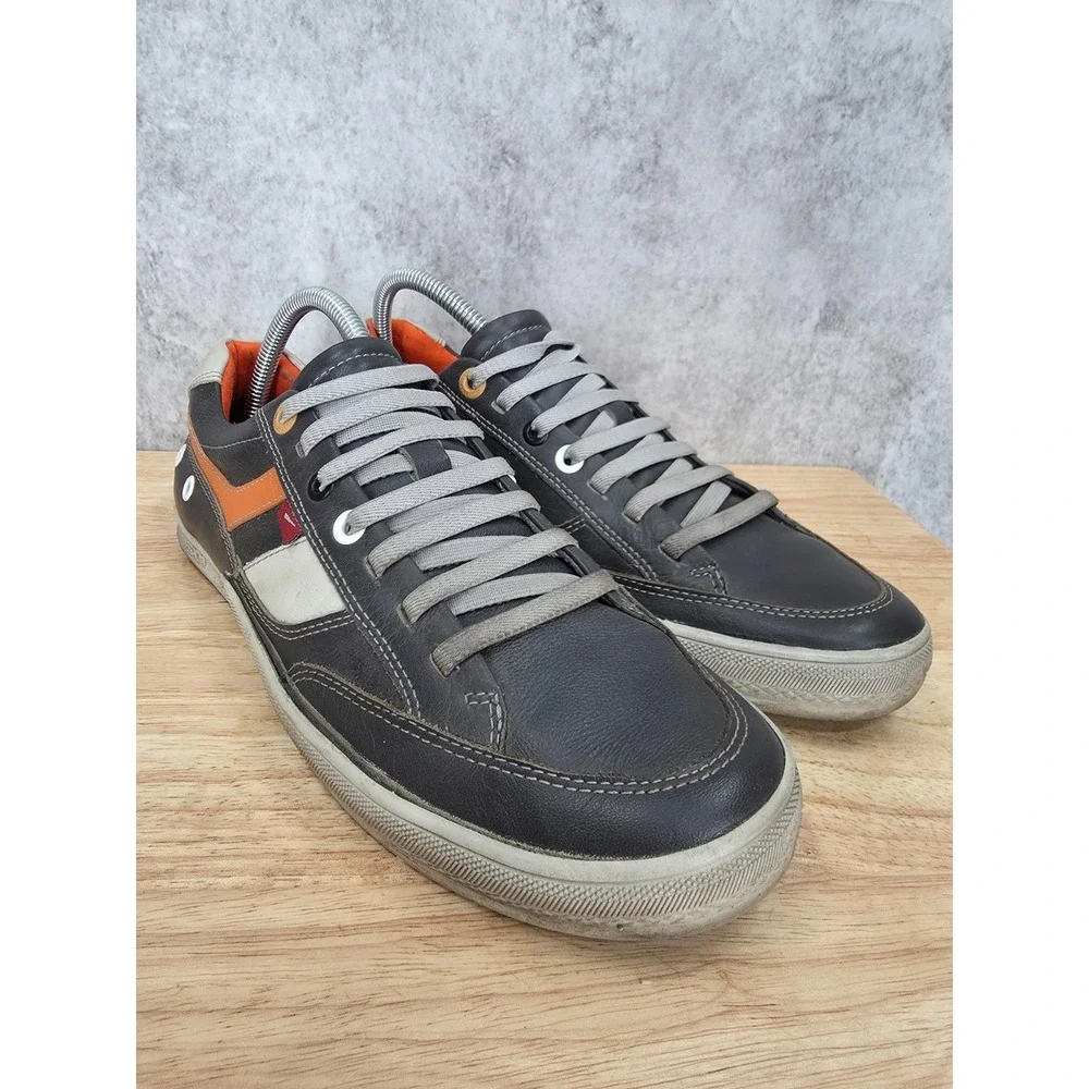 Ferracini Sneakers Mens 8 Gray Leather Low Top Casual Shoes Brazil Made 1450E